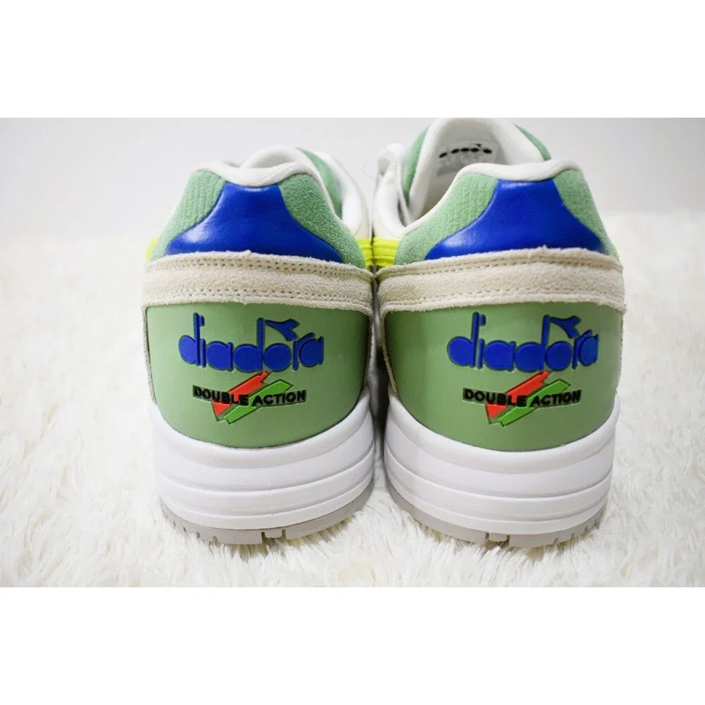 Diadora N92 Italian Vintage Running Sneakers White Yellow Green Blue Men’s 13